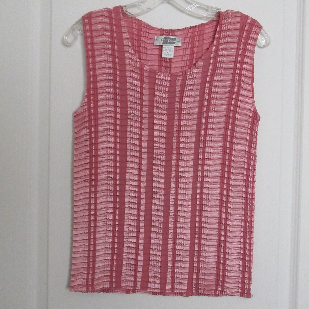 stretch pleated satin tank shell top